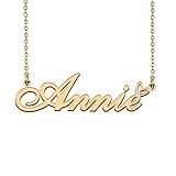 HUAN XUN 18K Gold Plated Name Necklace Annie for