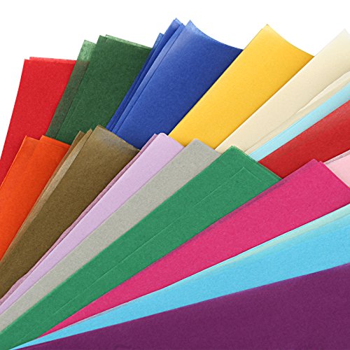 image for Naler 200 Sheets A4 Size Assorted Colors Tissue Paper for Gift Wrappin