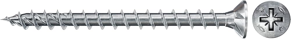 fischer Power-Fast II 4.0 x 20mm Chipboard Screws Countersunk Box 1000