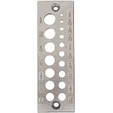 Aepiraza A2 Steel Dowel Plate, English System 17 Holes Wood Dowel Plate Maker, Multi-Size Steel Dowel Plate 17 Holes from 1/8 Inch to 5/8 Inch for All Softwoods and Hardwoods (English 17Holes)