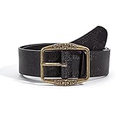 EMMIOL Cool Y2K Belt Women Black bb Belt Silver Buckle Oval D Ring Star Belts Trendy Streetwear Punk for Jeans