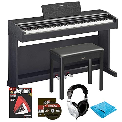 Yamaha Arius YDP144 Console Digital Piano Black Bundle with