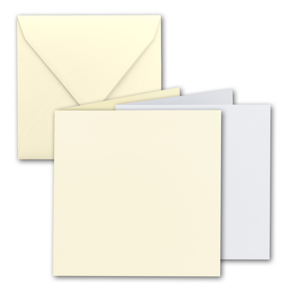 FarbenFroh by GUSTAV NEUSER Square folding card set I 15 x 15 cm with envelopes & insert sheets I Vanilla I 20 pieces I Complete package I Quality brand: FarbenFroh® by GUSTAV NEUSER®