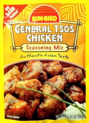 Sun-Bird GENERAL TSO's CHICKEN Asian Seasoning Mix 1.14oz (4-pack) by Sun Bird