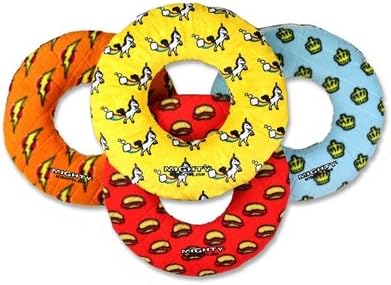 Tuffy Toy Mighty Toy Heavy Duty Tuff Ring Stuffing-Free Dog Toy (Blue)