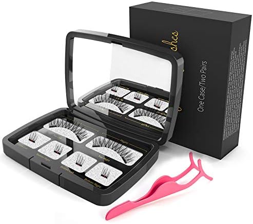 6pcs/Set 5 Second Lash Magnetic Eyelashes Reusable Dropship Eyelashes Magnet Fake Eye Lashes Hand Made Strip Lashes Cilios Posticos with Gift Box Mirror and Tweezer-24-p