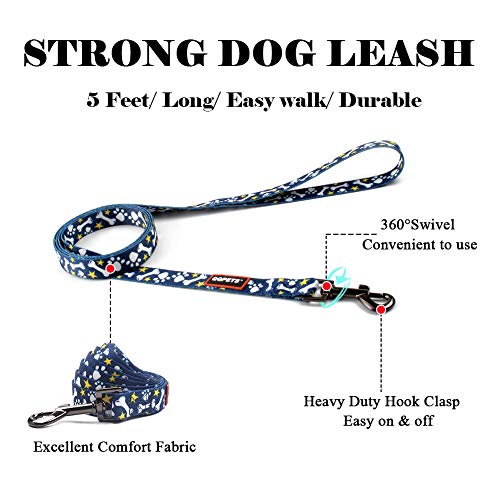QQPETS Dog Harness Leash Set, Adjustable Heavy Duty No Pull Basic Harnesses for Extra Small Breed Dogs, Back Clip, Anti-Twist, Perfect for Walking (XS(12"-18" Chest Girth), Bone)