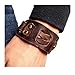 COOLLA Antique Men's Brown Leather Cuff Bracelet, Leather Wrist Band Wristband Handcrafted Jewelry SL2258