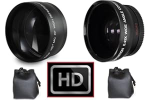 37mm Hi Def 2-Pc Kit Wide Angle & Telephoto Lens Set for Sony Camcorder (37mm)