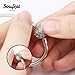 SOUFEEL 925 Sterling Silver Bracelet Crystal Clasp Charm Bracelets Snake Chain Bracelets 7.1 Inch (18CM)