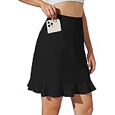 M MOTEEPI 20" Skorts for Women with Pockets Dressy Casual Ruffled Hem Tennis Skirt High Waisted Golf Athletic Skirts