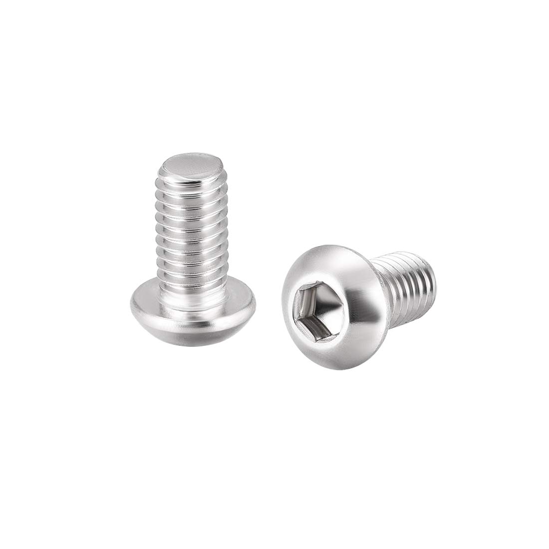 sourcing map M6x12mm Machine Screws Hex Socket Round Head Screw 304 Stainless Steel Fasteners Bolts 10pcs