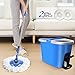8L Spin Mop and Bucket Set 360 Degree Foot Pedal Clean Mop with 5 Pcs Microfiber Mop Pads and 1 Pc Floor Brush Head
