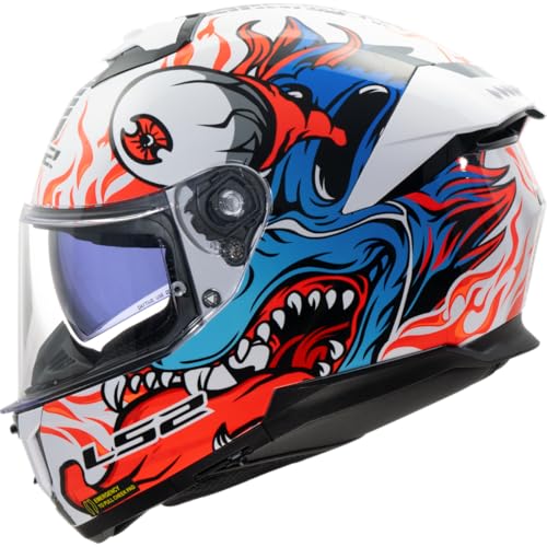 LS2 FF808 STREAM II INFERNO WHITE BLUE-06 3XL (M)