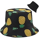 Bucket Hat Cotton Double-Side-Wear Reversible Sun Hat for Women Men, Summer Vacation Travel Beach Packable Fisherman Hat
