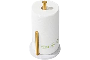 Brushed Gold Paper Towel Holder,Stainless Steel Paper Towel Holder for Kitchen Roll Organize, Standard or Jumbo-Sized Roll Pa