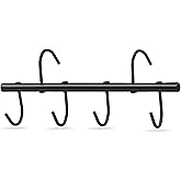 HDYEGY Tack Rack with Swivel Hooks,6 Hook Portable Bridle Hooks Tack Hangers for Horse Tack Holder Stall Barn and Fence(Black)