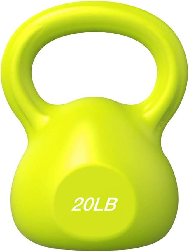 ELIUSI Kettlebells Weights 20lb, Vinyl Coated Kettlebell for Full Body Workout and Strength Training,Green