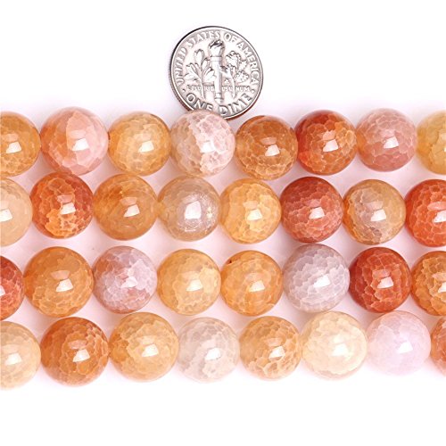8mm Natural Crackled Agate Beads Round Gemstone Loose Beads for Jewelry Making (47-50pcs/strand)