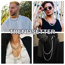 Suplight Chain Necklace Black Men 61cm, Punk Hip