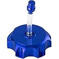 BELOMI CNC Motorcycle Gas Tank Cap, Aluminum Hexagonal Motorbike Fuel Tank Cover with Breather Valve, Motor Accessories for 50cc 70cc 90cc 110cc 125cc 140cc 150cc 160cc Dirt Pit Bike (Blue)
