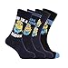 Despicable Me Mens Minions Ankle Socks (Pack Of 4) (7-12 US) (Black/Gray)