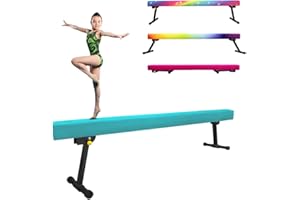 Sealoha 6ft Ultrasimple Adjustable&Foldable Balance Beam,High-Low Floor Beam Suede Gymnastics Equipment,No Tool Require, Gymnastics Beam for Training&Professional HomeTraining
