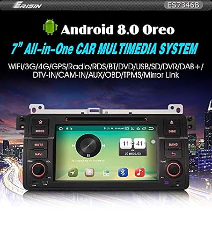 Autoradio Erisin ES7346B 7' Android 8.0 Audio Spieler GPS für BMW E46