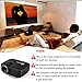 Projector, Zenhon Mini Portable Video LED Projector 1080P for Outdoor Indoor Home Cinema Theater/Game/DVD/PC/Laptop Show,via HDMI/USB/AV/SD/VGA Ports(Black)