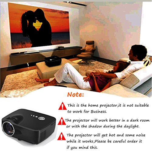 Projector-Zenhon-Mini-Portable-Video-LED-Projector-1080P-for-Outdoor-Indoor-Home-Cinema-TheaterGameDVDPCLaptop-Showvia-HDMIUSBAVSDVGA-PortsBlack