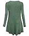 YaYa Bay Tunic T Shirt, Women's Vintage Henley Notch Neck Tunic XL Tunic Grass Green Tunics Longline Casual Loose Flowy Tunic Blouse Top with Cute Buttons