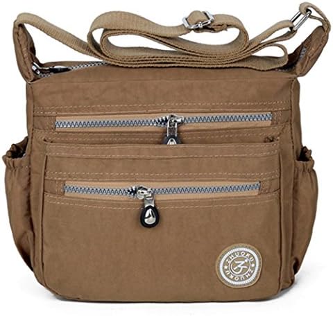 Kim88 Women Crossbody Bag Diagonal Nylon Bag Waterproof Muti Zipper One-Shoulder Bag Homeless Bag Messenger Bag