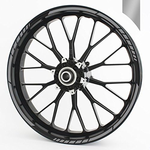 Wandkings GP wheel rim sticker for 15", 16", 17", 18" and 19" Motorcycle &amp; Car Wheels - colour selectable - silver matte