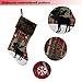 GMOEGEFT Christmas Stocking, Farmhouse Red and Black Buffalo Plaid Black Moose Embroidered Xmas Stocking, Christmas Party Decorations Fireplace Hanging Ornaments