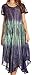 Sakkas Samira Color Block Printed Sheer Cap Sleeve Relaxed Fit Dress | Cover Up