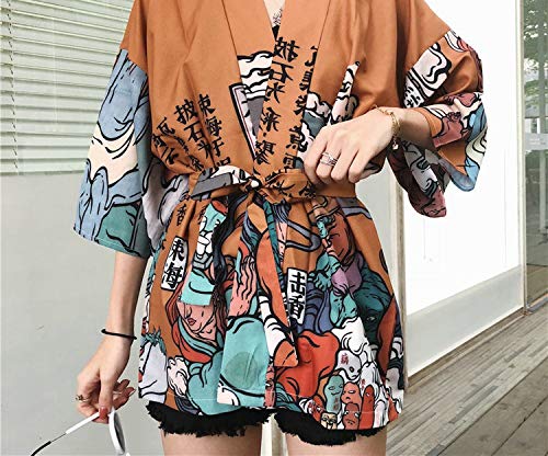 Japanese Kimono Traditional Yukata Women Kimono Cosplay Japanese Traditional Japanese Kimonos V730,2,One Size - Thumbnail 2