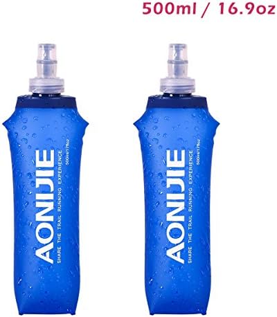 JEELAD Soft Folding Water Bottles BPA-Free Leak-Proof Hydration Bladder Water Bladder TPU Soft Running Water Bottles Collapsible Flask Hydration Pack Vest Ideal for Running Hiking Cycling Outdoor