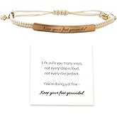 Bohxantium Dont Let The Hard Days Win Bracelets for Women Men Adjustable Colorful Handmade Letter Braided Wrap Stainless Steel Tube Engraved Inspirational Jewelry Gift Inspirational Bracelet for Women