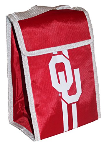 Ncaa university of oklahoma sooners stripes velcro lunch bag