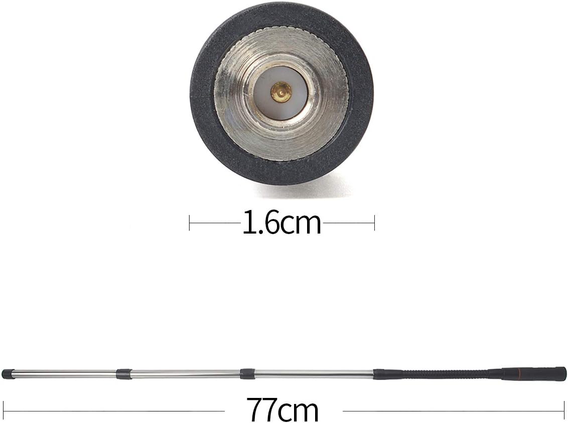 HYS RHD1277 SMA Male Dual Band Flexible Goose CS Tactical Antenna 77cm(30.3inch) Collapsible Walkie Talkie Aerial for YAESU VX-6R WOUXUN Kenwood Two Way Radio - Image 3