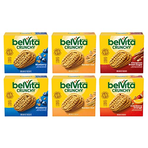 belVita Breakfast Biscuits Variety Pack, 4 Flavors, 6 Boxes of 5 Packs