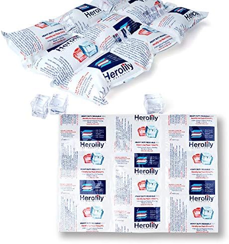 HEROLILY Reusable (HDR) Heat & Ice Sheets Packs, Extreme Freeze Cooler, for Food Hiking Camping Outdoor, 16" x 11" 4 Ply Re-freezable Non Toxic Leakproof Refrigerant Pack