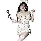 SINMIUANIME Women's Halter Strap Jumpsuit Dresses Cutout Front Sleeveless Open Back Bodycon Mini Dress with Thong