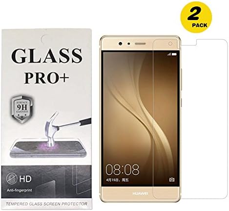 lzfyoo Huawei P9 Screen Protector 2 Pack Premium Clear Tempered Glass Screen Protector,Anti-glare Anti-fingerprints High Definition 0.33mm 9H Screen Hardness for Huawei P9