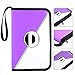 D DACCKIT 4-Pocket Binder for Pokemon Card, 400 Pockets Collecting Album with Removable Sleeves, Trading Card Display Storage Case for Yugioh, MTG and Other TCG（Purple & White）