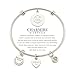Charmire Expandable Inspirational Bangle Bracelets (White Gold-The Love Between Daughter and Mother Knows no Distance)