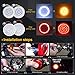 2 Inch LED Turn Signal Kit for Harley 1157 Base White/Amber Front Turn Signal Bulbs + 1157 Double Connector Red Rear Turn Signal Lights for Harley Street Glide Motorcyclethumb 4