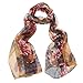 ChikaMika Lightweight Scarves Women Long Chiffon Fashion Wrap Shawls Peony Khaki Red Scarves