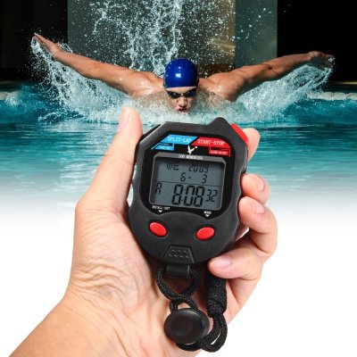 Zizule PC3830A Handheld Electronic Stop Watch Digital Timer Sports Counter Stopwatch with Alarm Calendar Functions