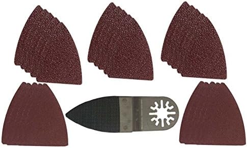 HAOLI Sanding Paper+Finger Sanding Pad Fits for Multifunction Oscillating Power Tool as Fein Dremel Bosch and more (HLSP-3)